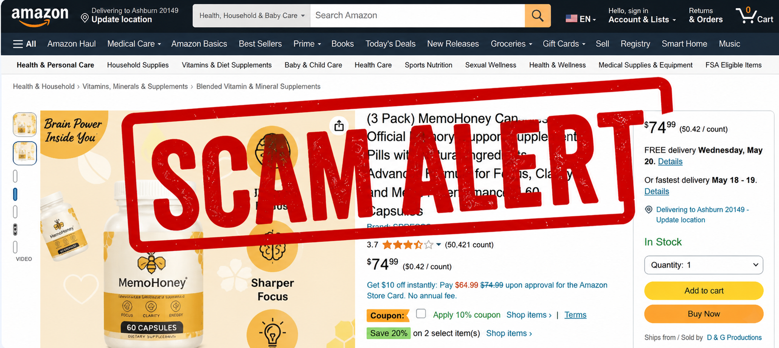 Amazon MemoHoney Scam Alert
